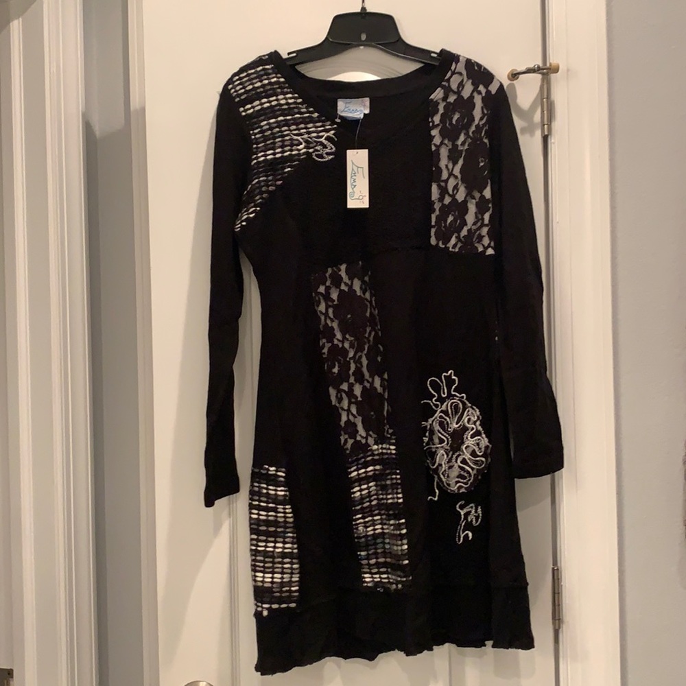 Emma G black knit dress